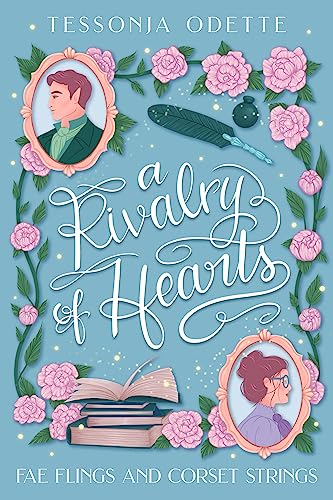 Elegant Blue cover of the book "A rivalry of hearts" by Tessonja Odette.